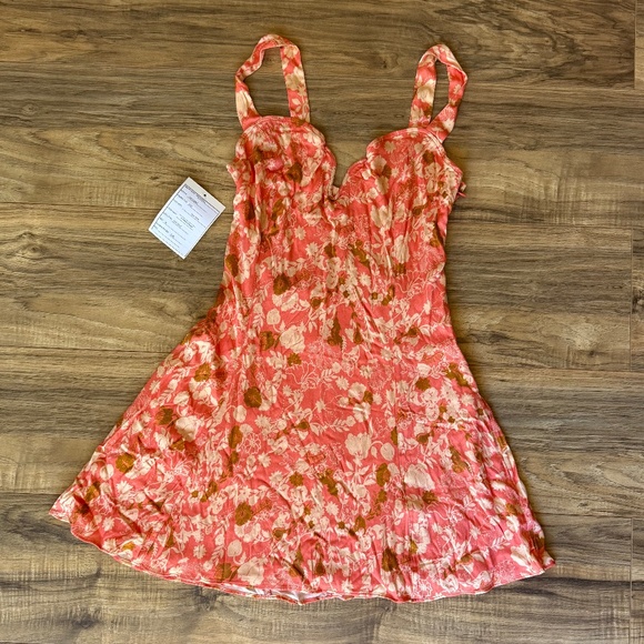 NWT - Free People Peach Celia Mini Dress XS - Picture 2 of 13
